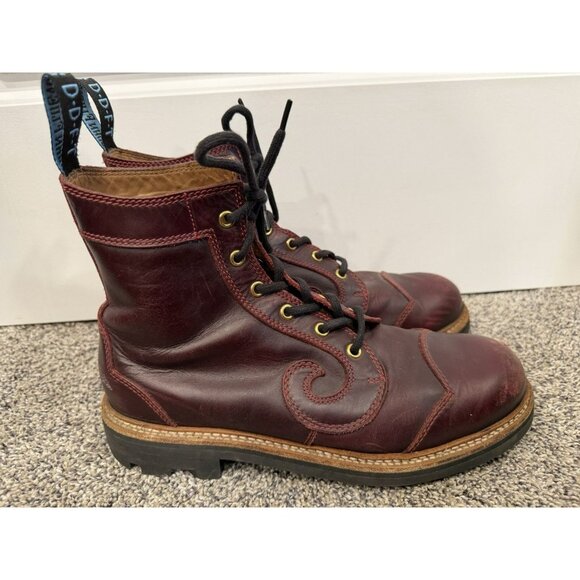 john fluevog mens 7th heaven 6 eyelet derby swirl boots Sz 9 - Picture 1 of 7